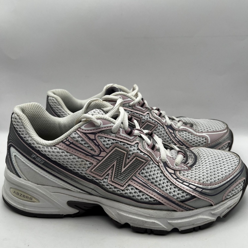 New Balance 740 Silver Pink Mesh Running Shoes Walking Sneakers Womens 8 Y2K